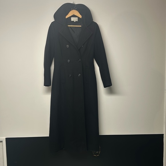 Fairweather Wool Double Breasted Hooded Trench Coat - Picture 2 of 8
